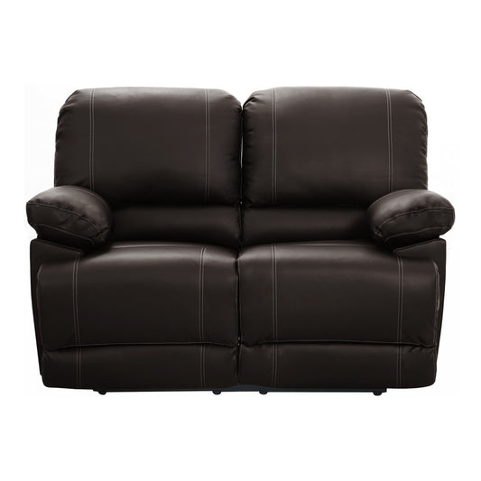 Dark Brown Double Reclining Faux Leather Loveseat