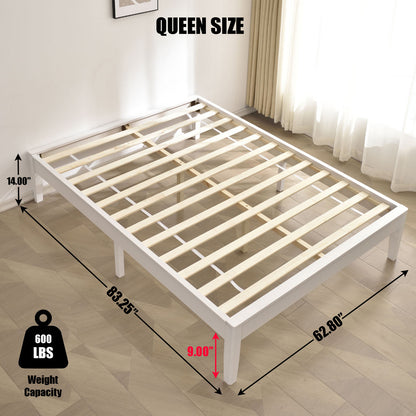 Go Green Woods Stella Solid Pine Wood Queen Platform Bed Frame