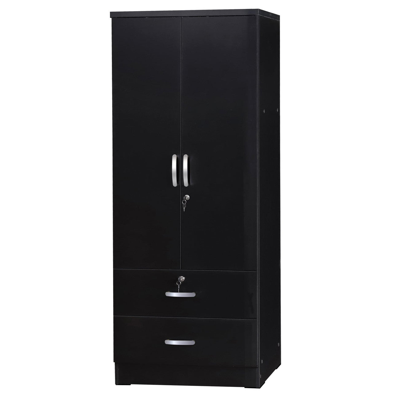 Go Green Woods Grace Wood 2-Door Wardrobe Armoire with 2-Drawers