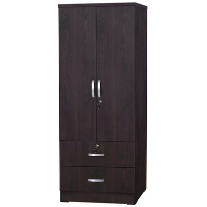 Go Green Woods Grace Wood 2-Door Wardrobe Armoire with 2-Drawers