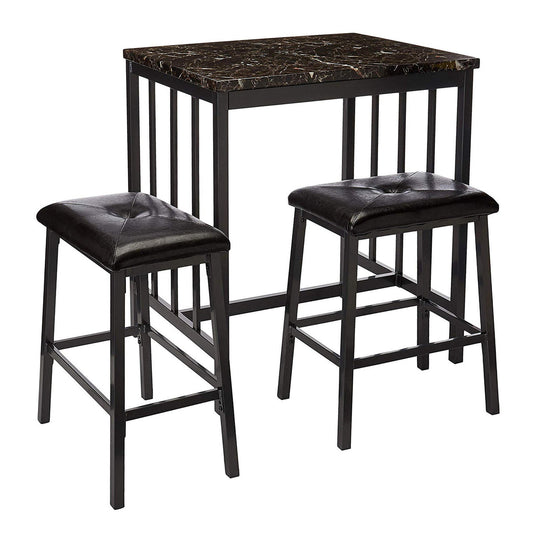 Go Green Woods Messina Faux Marble Counter Height Dining Set Metal