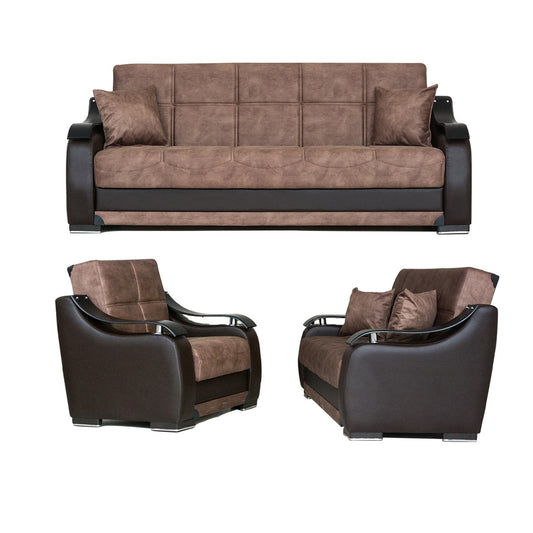 Zambak Brown Loveseat w-Storage