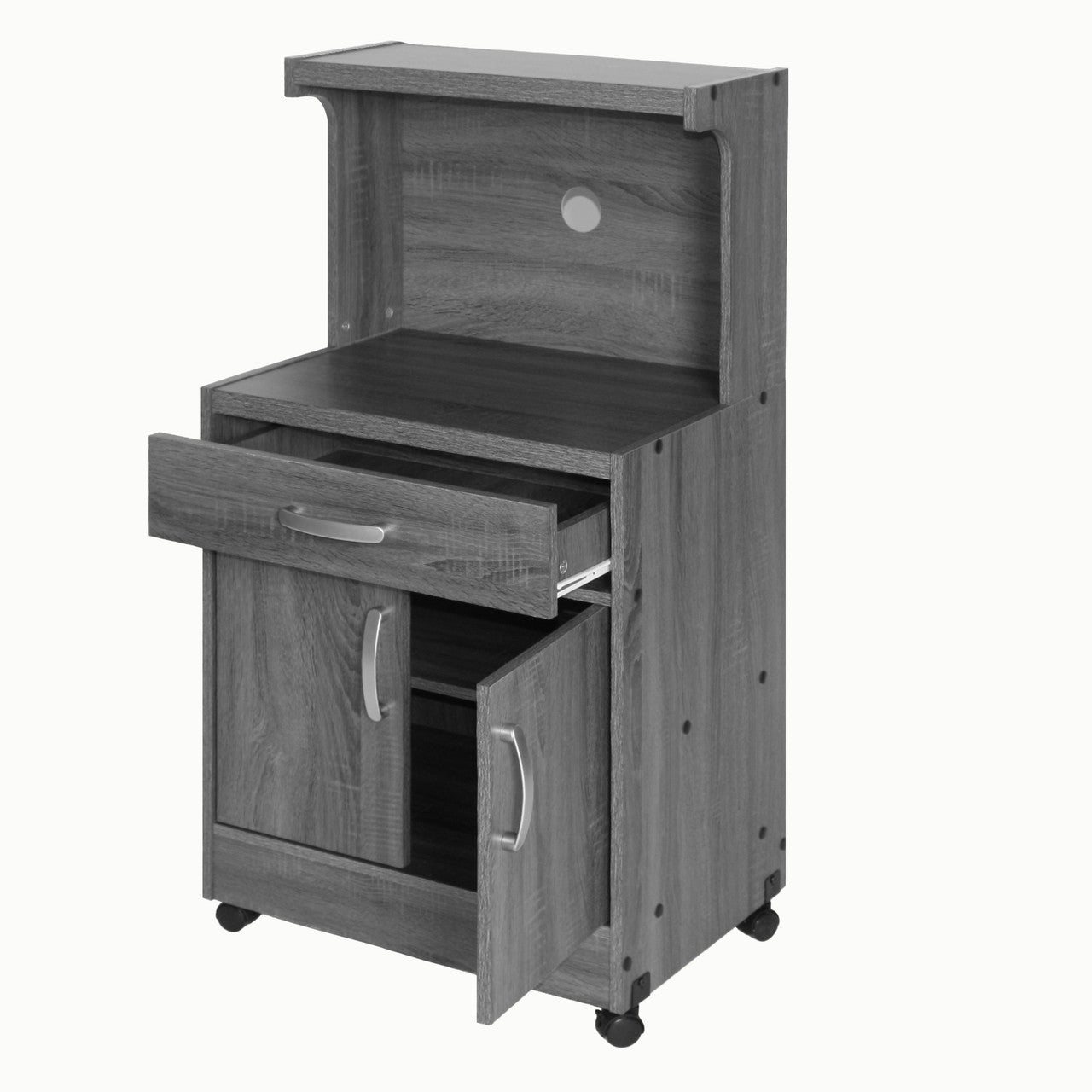 Go Green Woods Shelby Kitchen Wooden Microwave Cart