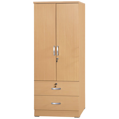 Go Green Woods Grace Wood 2-Door Wardrobe Armoire with 2-Drawers