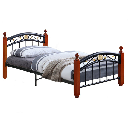 Go Green Woods Leyla Twin Black Metal Bed Frame with Headboard & Footboard