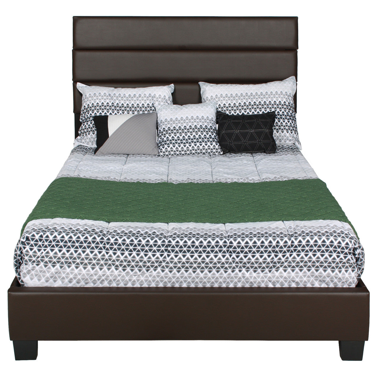 Go Green Woods Napoli Faux Leather Upholstered Platform Bed Full