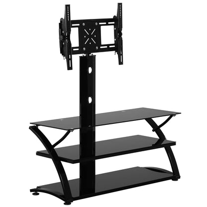 Go Green Woods Rosa Swivel Mount Glass TV Stand for 60-inch TV in Black