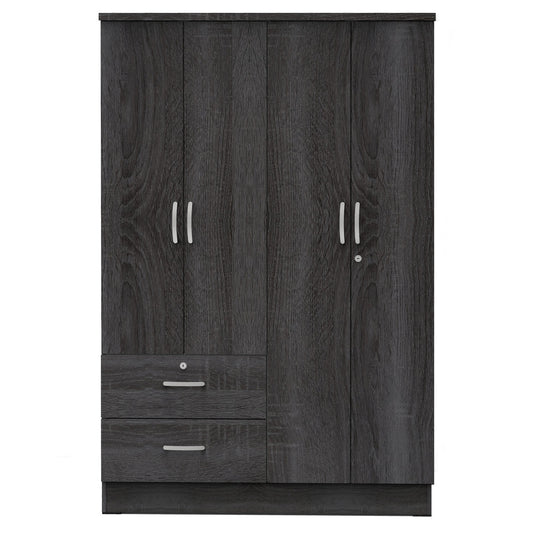 Go Green Woods Luna Modern Wood 4 Doors 2 Drawers Armoire