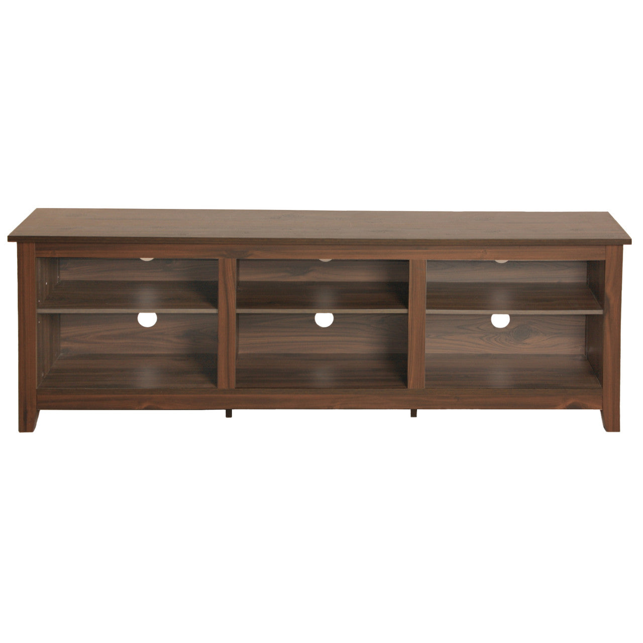 Go Green Woods Noah Wooden 70 TV Stand with Open Storage Shelves