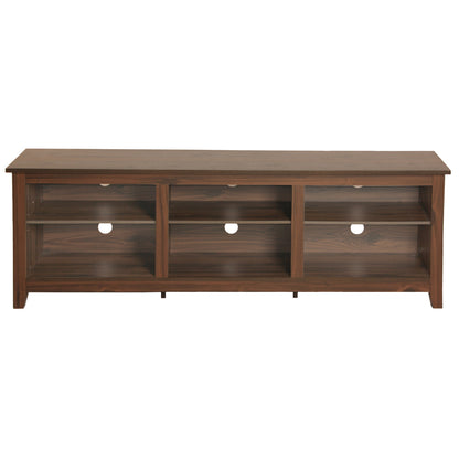 Go Green Woods Noah Wooden 70 TV Stand with Open Storage Shelves