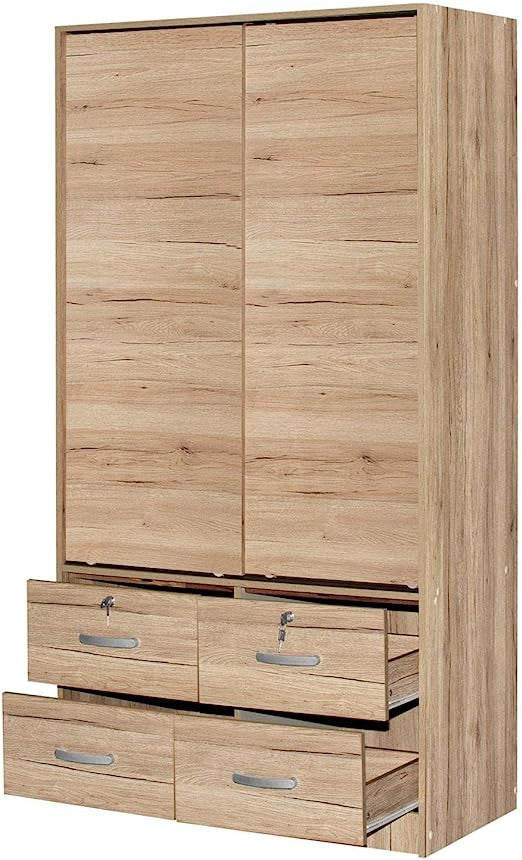 Go Green Woods Sarah Modern Wood Double Sliding Door Armoire