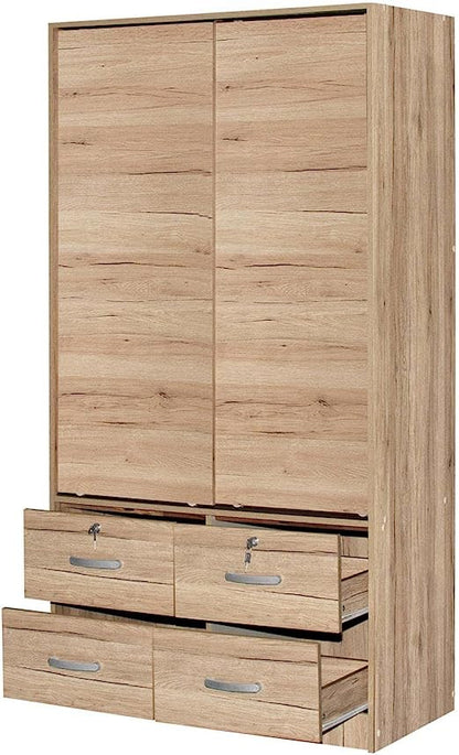 Go Green Woods Sarah Modern Wood Double Sliding Door Armoire