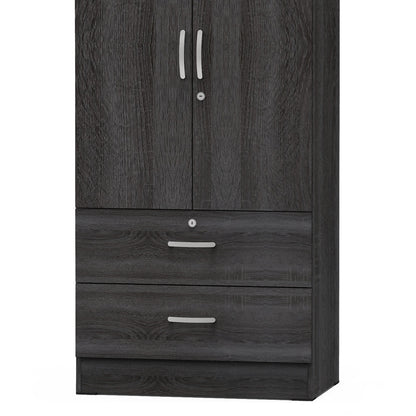 Go Green Woods Grace Wood 2-Door Wardrobe Armoire with 2-Drawers