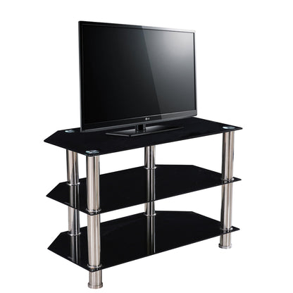 Go Green Woods Bruckner Tempered Glass TV Stand for 40-inch TV in Black