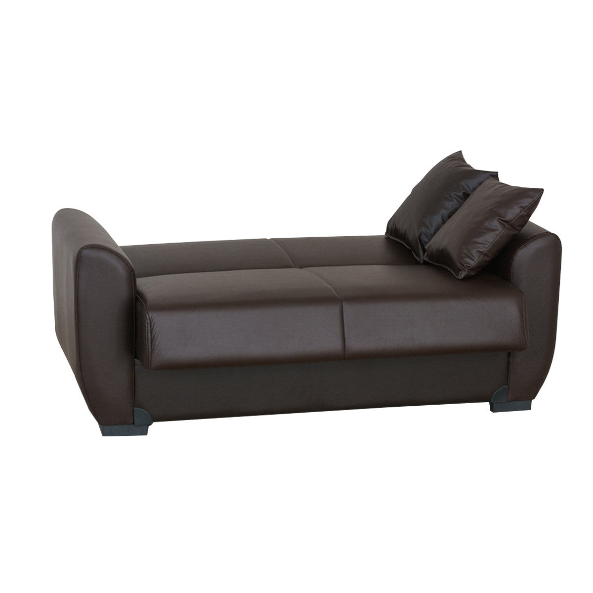 Aisha Brown PU Leather Loveseat