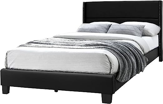 Go Green Woods Giulia Faux Leather Upholstered Queen Platform Bed