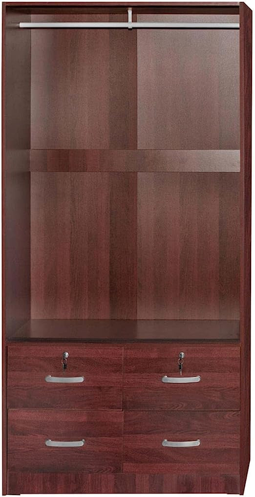 Go Green Woods Sarah Modern Wood Double Sliding Door Armoire