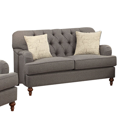 Gray Linen Zapata Loveseat