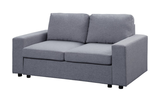 Brenton Light Gray Linen Loveseat