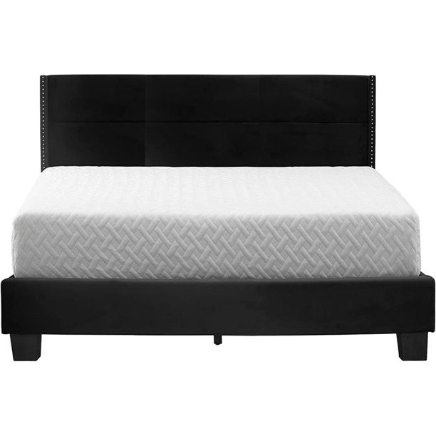 Go Green Woods Giulia Velvet Upholstered Queen Platform Panel Bed