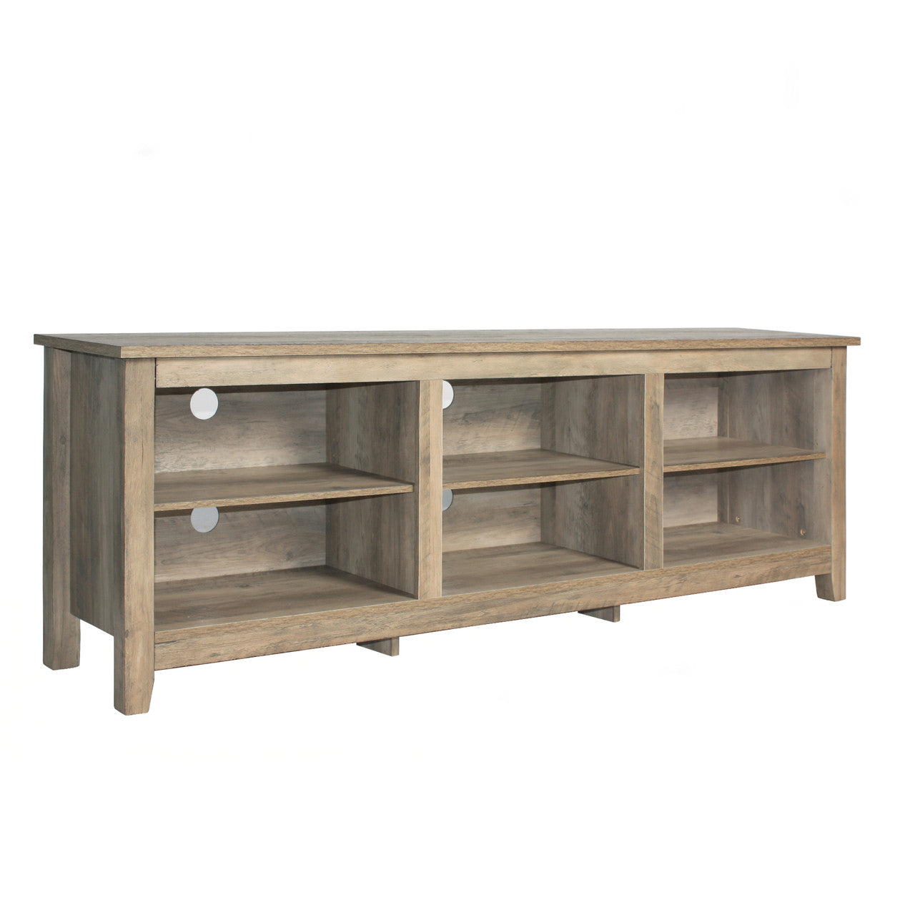 Go Green Woods Noah Wooden 70 TV Stand with Open Storage Shelves