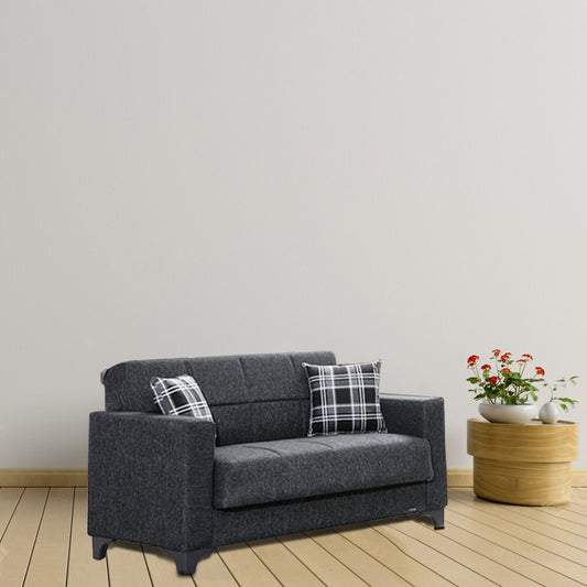 Armada Dark Gray Fabric Loveseat