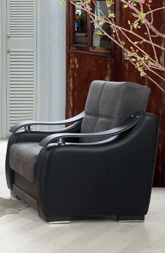 Nicole Gray Chair w-Storage