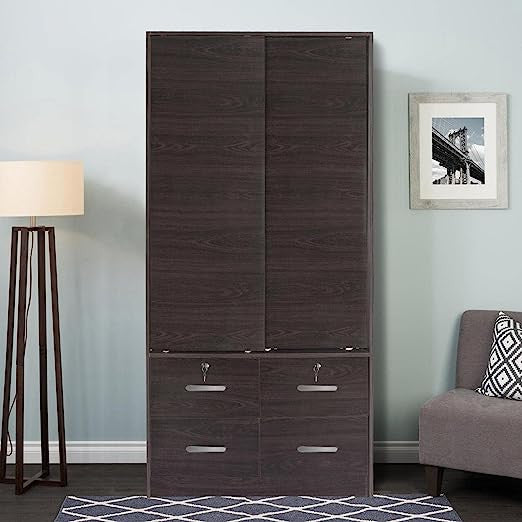 Go Green Woods Sarah Modern Wood Double Sliding Door Armoire