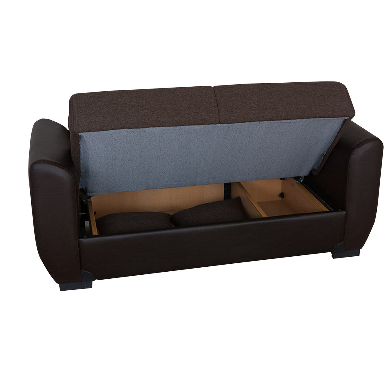 Primo Brown PU Leather Arms Loveseat