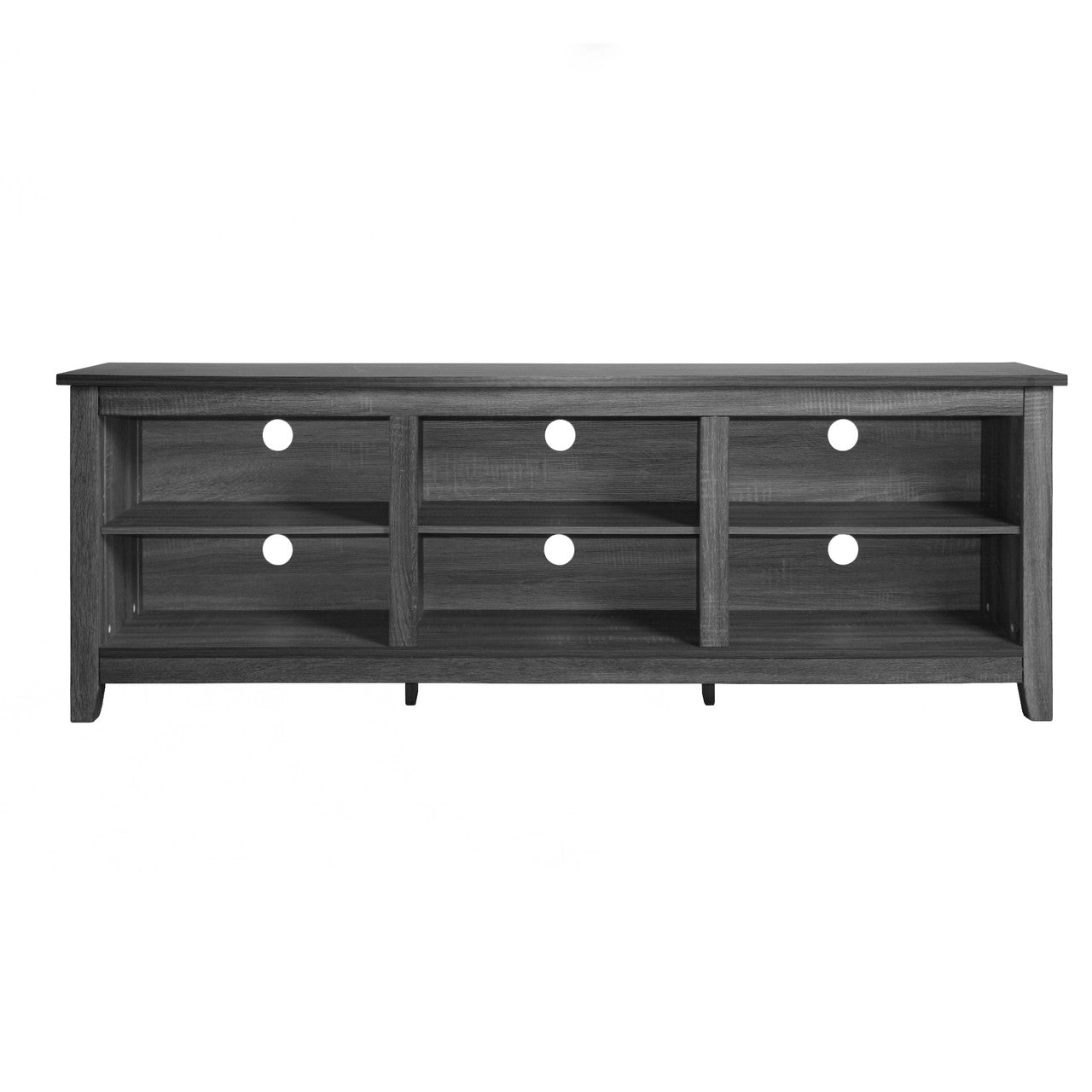 Go Green Woods Noah Wooden 70 TV Stand with Open Storage Shelves