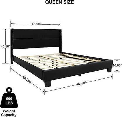 Go Green Woods Giulia Faux Leather Upholstered Queen Platform Bed