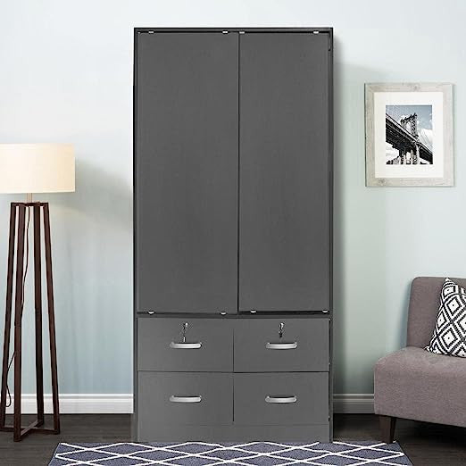 Go Green Woods Sarah Modern Wood Double Sliding Door Armoire