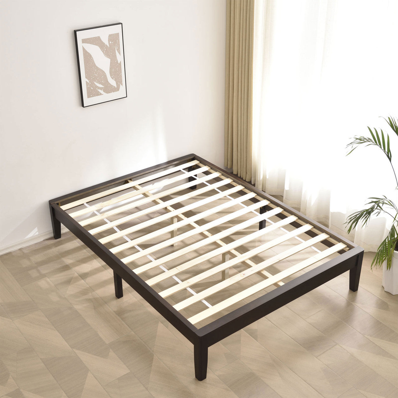 Go Green Woods Stella Solid Pine Wood Queen Platform Bed Frame