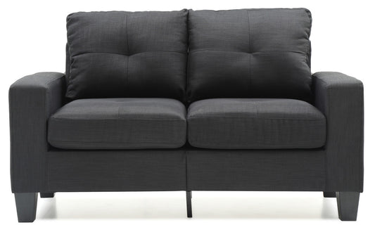 Versatile Black Fabric Loveseat