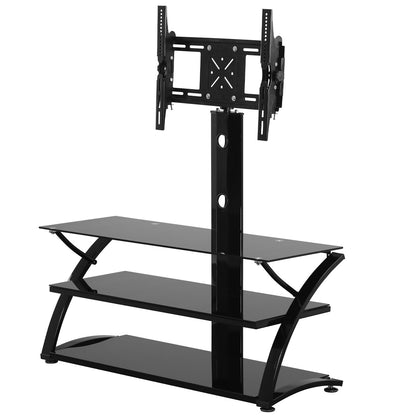 Go Green Woods Rosa Swivel Mount Glass TV Stand for 60-inch TV in Black