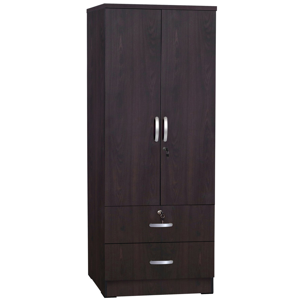 Go Green Woods Grace Wood 2-Door Wardrobe Armoire with 2-Drawers