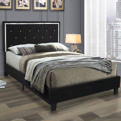 Go Green Woods Monica Velvet Upholstered Queen Platform Bed