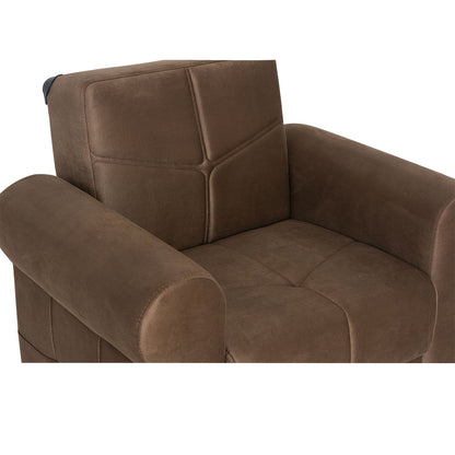 Ana Light Brown Fabric Sofa Chair