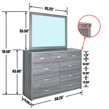 Go Green Woods Majestic Super Jumbo 9-Drawer Double Dresser