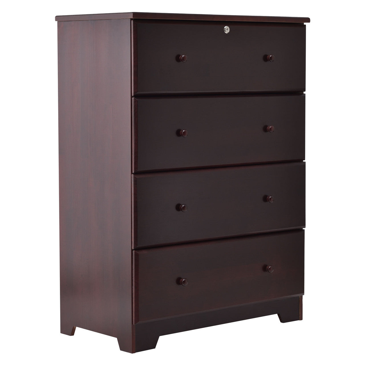 Go Green Woods Isabela Solid Pine Wood 4 Drawer Chest Dresser