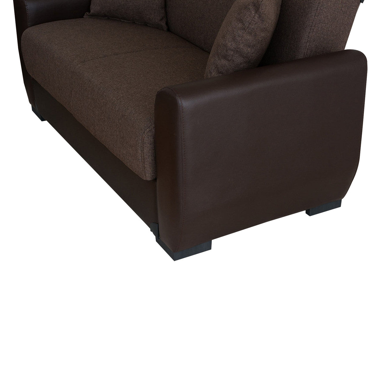 Primo Brown PU Leather Arms Loveseat