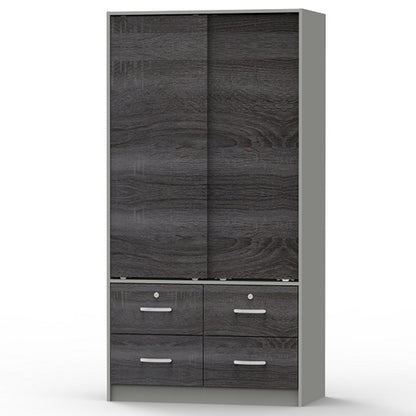 Go Green Woods Sarah Modern Wood Double Sliding Door Armoire