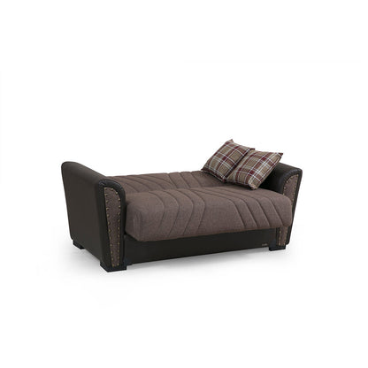 Salinas Brown Fabric Loveseat