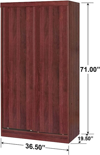 Go Green Woods Modern Wood Double Sliding Door Wardrobe