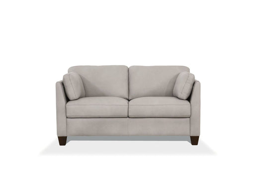 Dusty Whisper Loveseat in Dusty White Leather