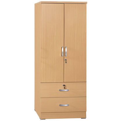 Go Green Woods Grace Wood 2-Door Wardrobe Armoire with 2-Drawers