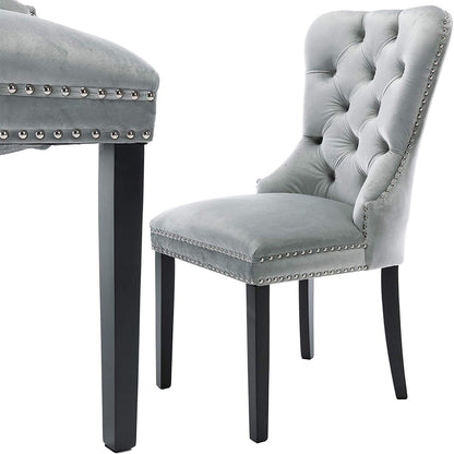 Go Green Woods Lisa Velvet Upholstered Tufted Dining Chair Set