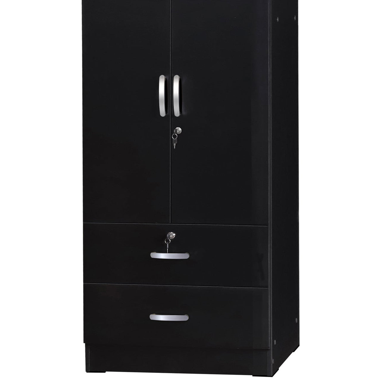 Go Green Woods Grace Wood 2-Door Wardrobe Armoire with 2-Drawers