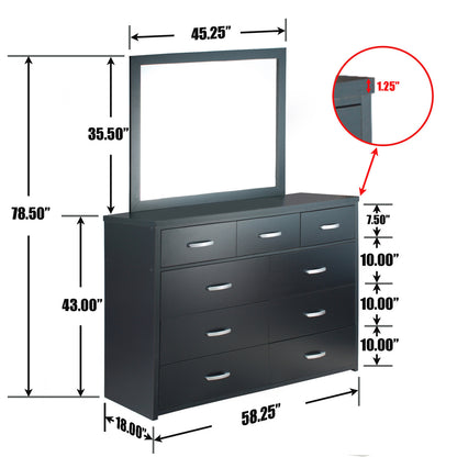 Go Green Woods Majestic Super Jumbo 9-Drawer Double Dresser