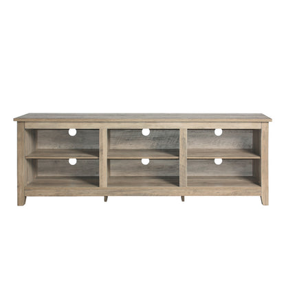 Go Green Woods Noah Wooden 70 TV Stand with Open Storage Shelves